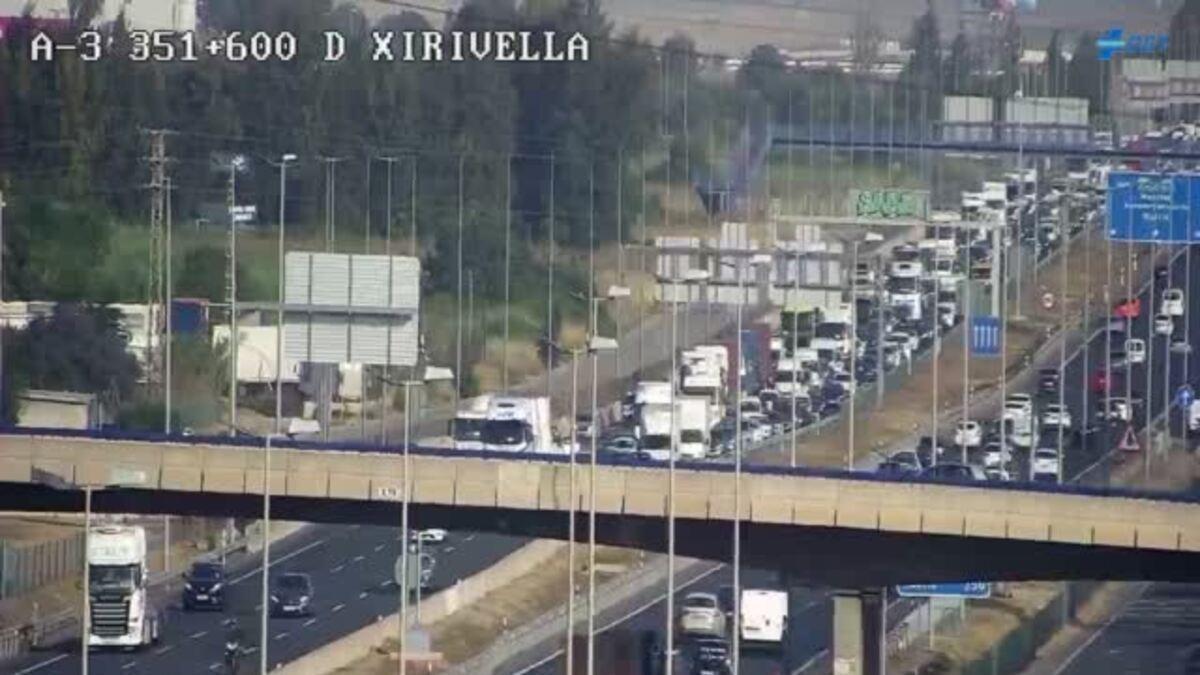 Tráfico lento a la altura de Xirivella