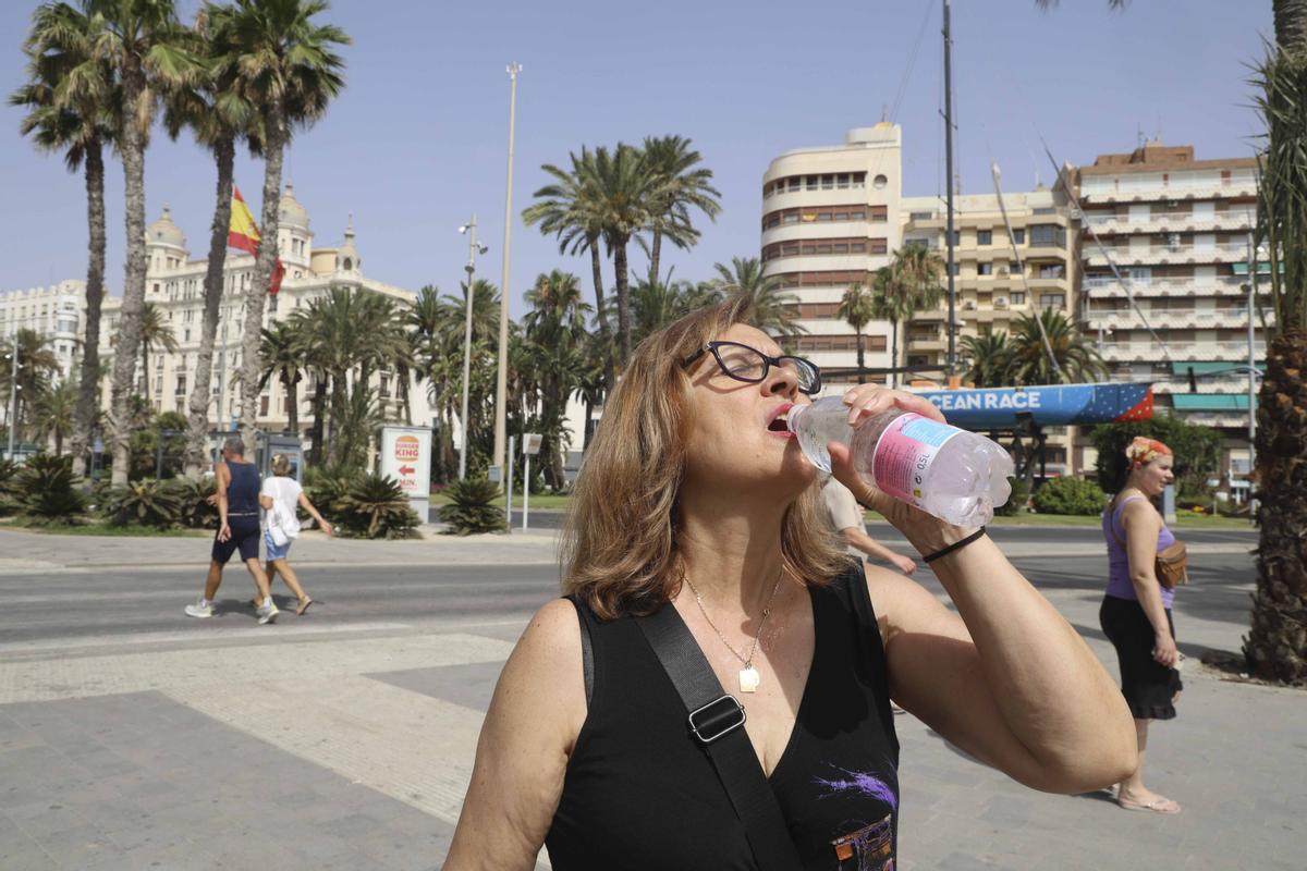 Así se protege la gente de la ola de calor en Alicante