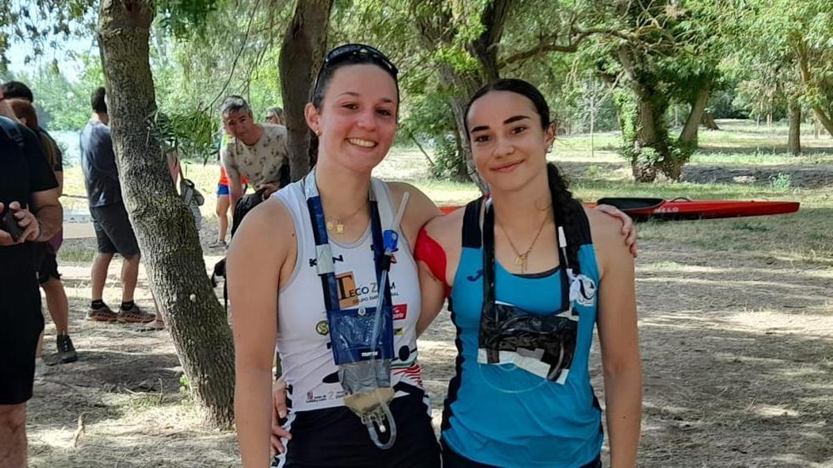 Marina Giralda y Carmen Sánchez, subcampeonas en el K-2 cadete femenino, tras ganar su plaza para el Europeo