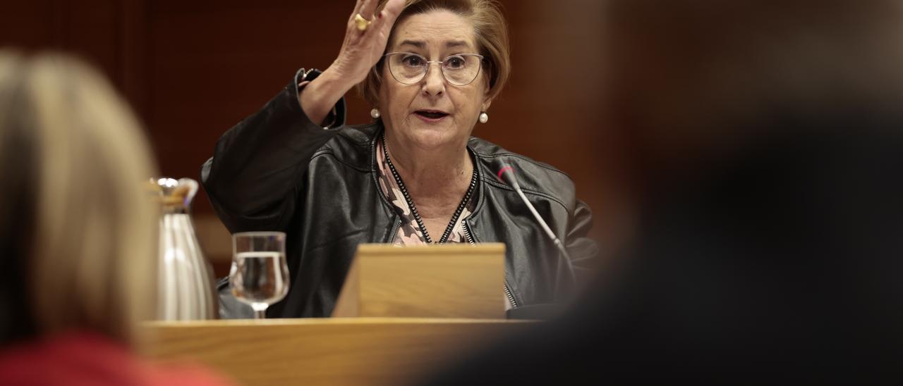 La fiscal superior de la Comunitat Valenciana, Teresa Gisbert, compareció ayer en Les Corts sobre la memoria del 2021.