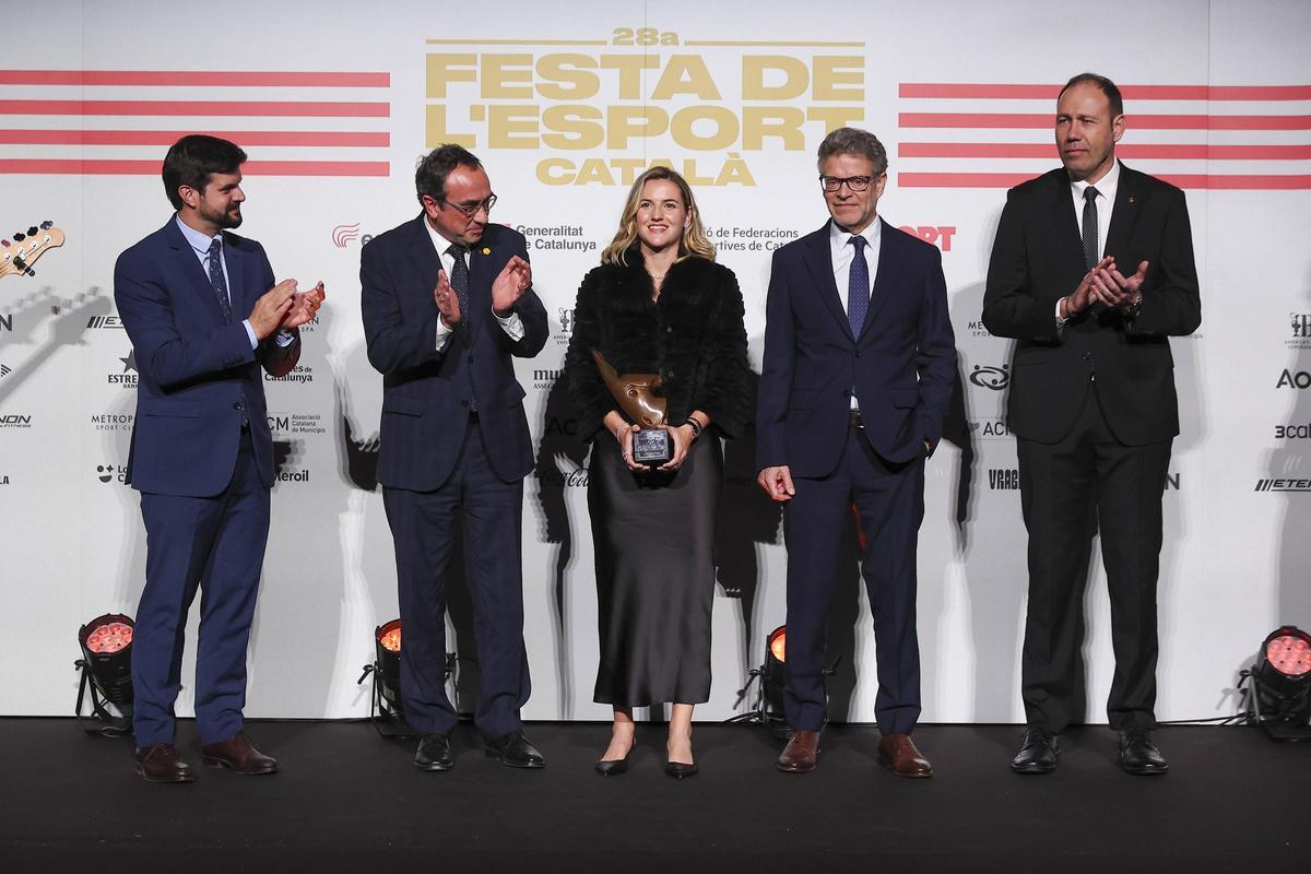 Ari en el momento de recibir el premio a la Mejor Deportista Catalana de 2024