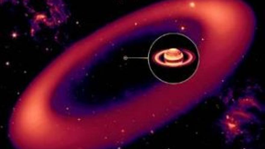 Hallan el mayor anillo del sistema solar en la orbita de saturno