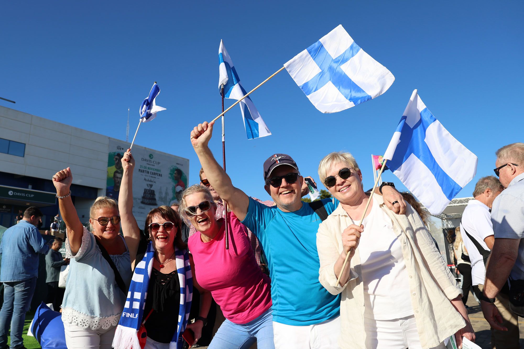 Ambiente en la previa del Canadá - Finlandia de las Finales de la Copa Davis 2023. Foto: ITF