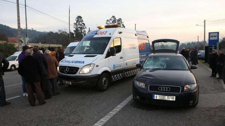 El atropello mortal ocurrió en la carretera PO 344, a la altura de San Salvador de Tebra (Tomiño). // Nick