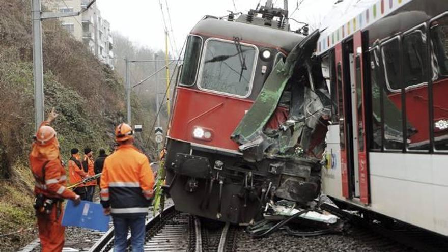 Choque de trenes en Suiza