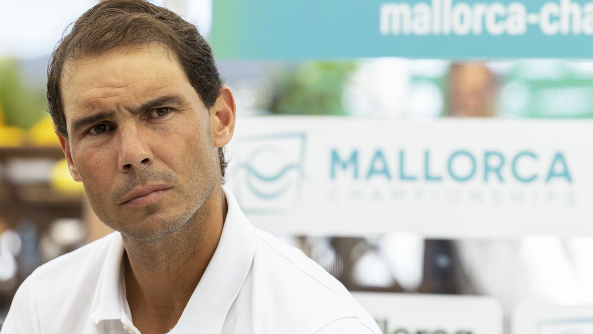Rafa Nadal, durante la rueda de prensa en Mallorca.