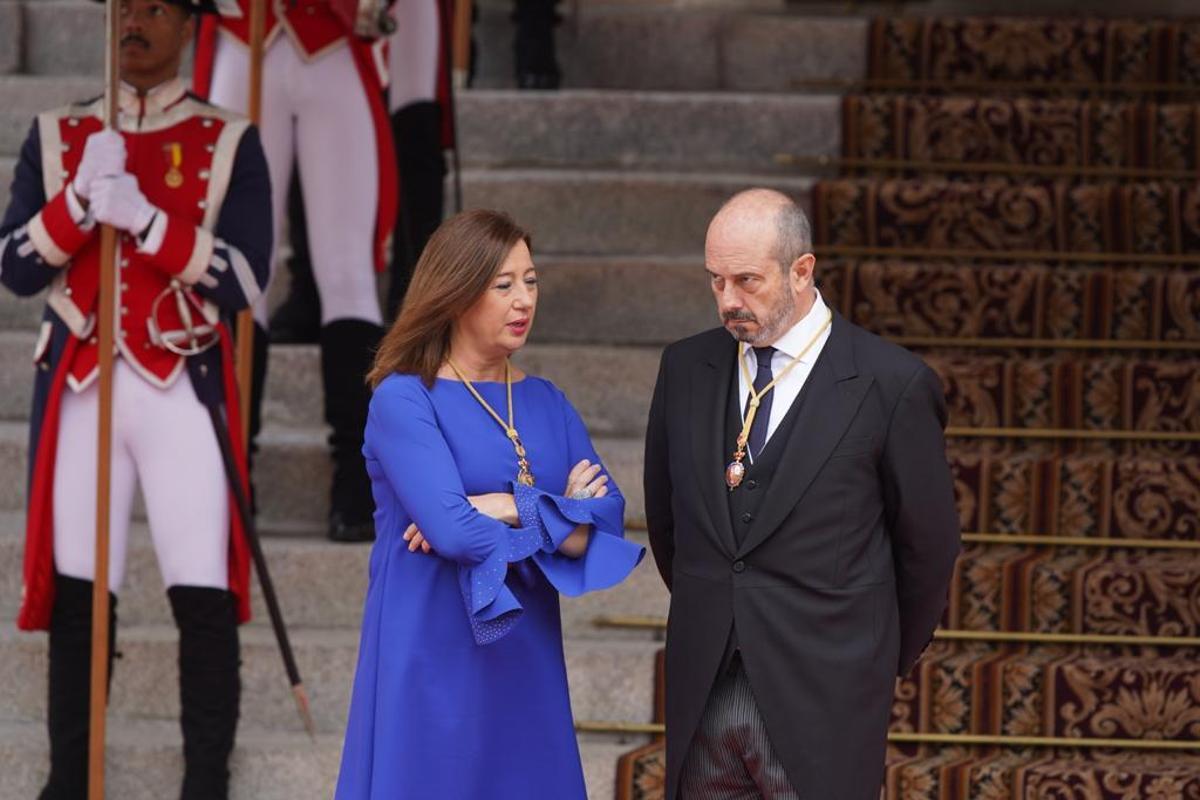 Francina Armengol y Pedro Rollán, presidentes del Congreso y del Senado, a las puertas del Congreso