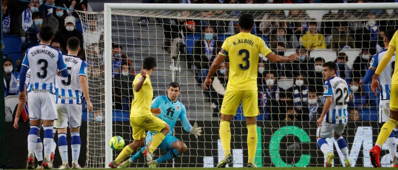 Gerard Moreno marcó un doblete con el Villarreal ante la Real Sociedad.