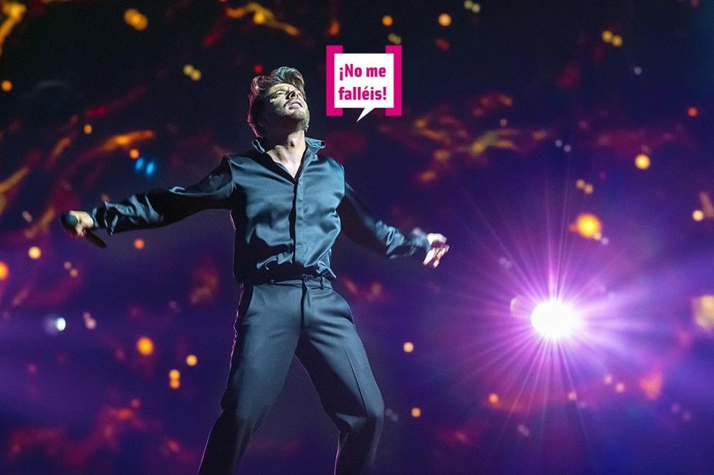 Blas Cantó durante uno de los ensayos de Eurovisión
