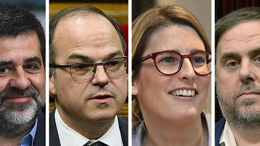 Jordi Sànchez, Jordi Turull, Elsa Artadi y Oriol Junqueras.