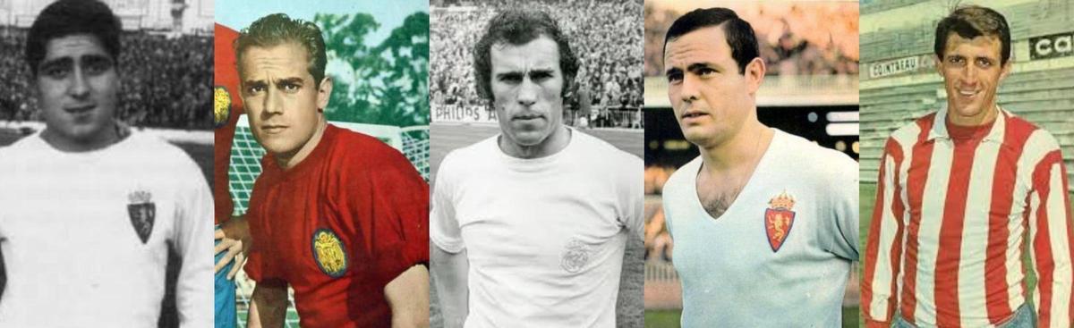Por la izquierda, Severino Reija, Luis Suárez, Amancio Amaro, Marcelino Martínez y José Armando Ufarte, los cinco gallegos en el Mundial de Inglaterra 1966