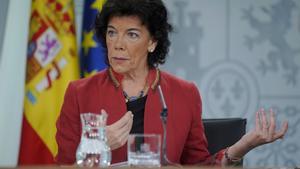 La portavoz del Gobierno, Isabel Celaá.