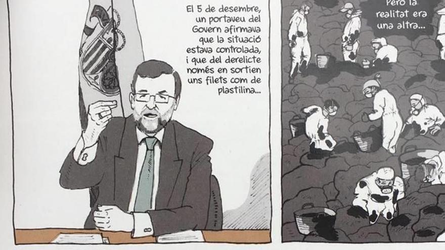La polémica viñeta de Rajoy retirada del cómic de Medio Ambiente.