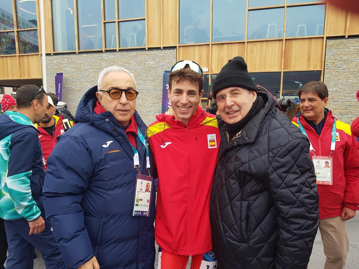Alejandro Blanco, Oriol Cardona i Miquel Noguer, dissabte passat a Bormio.