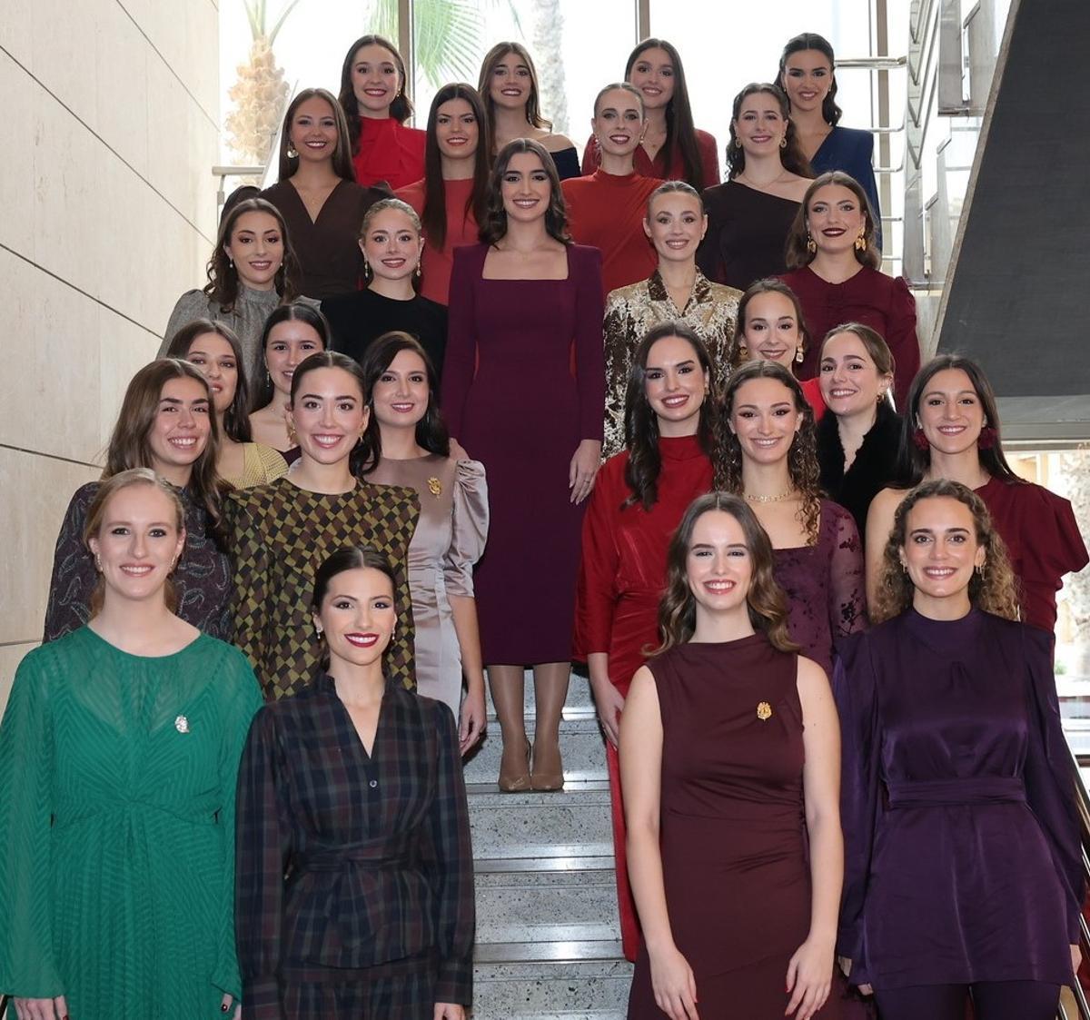 Con las falleras mayores de la Federación