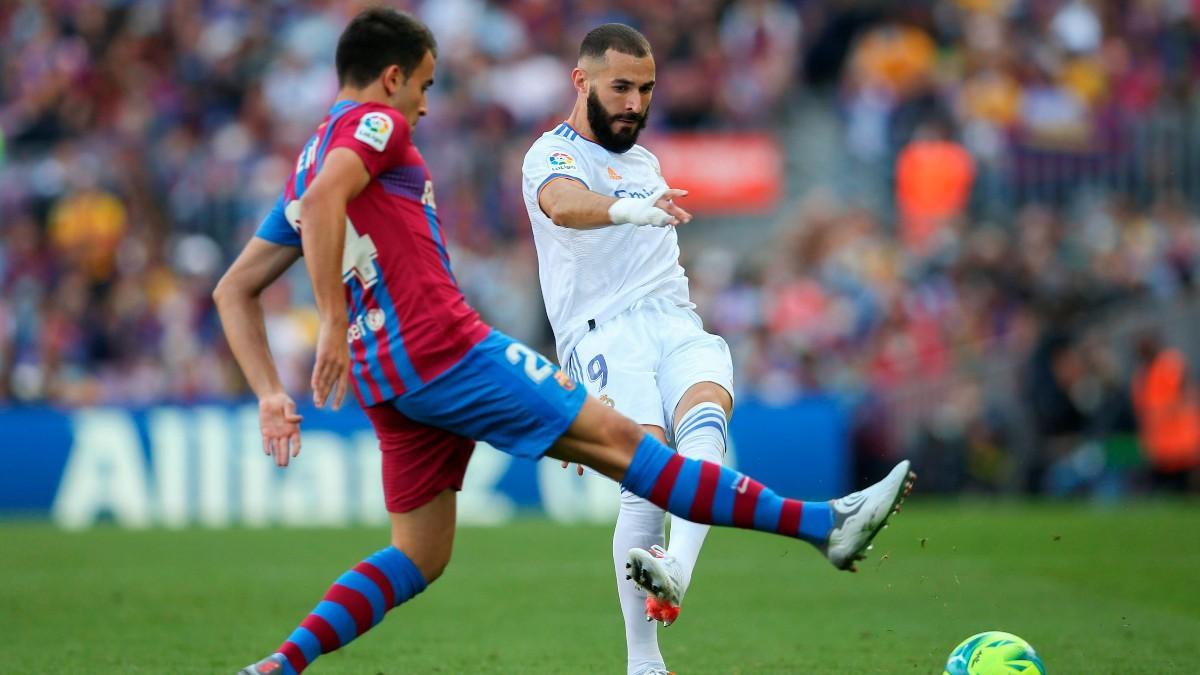 Benzema y Eric Garcia en el clásico del Camp Nou