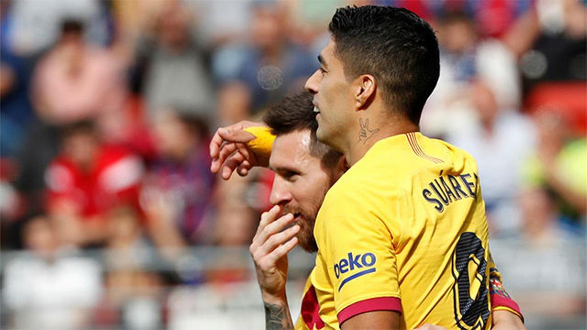 Messi le regaló el gol a Luis Suárez para sentenciar al Eibar