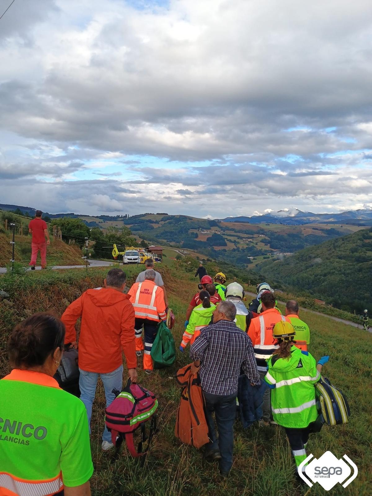 Evacuación del herido.