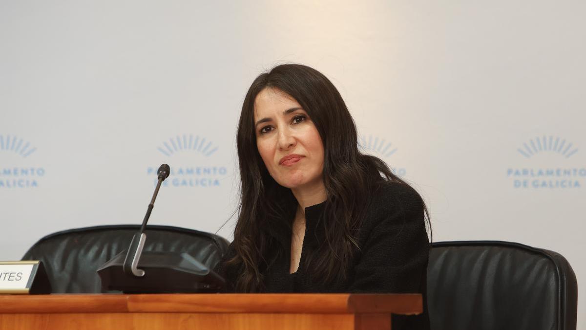 A directora xeral da CSAG, Concepción Pombo, no Parlamento de Galicia.