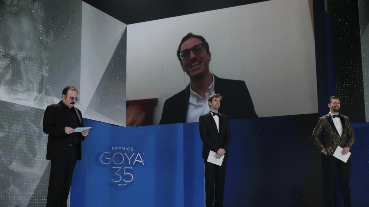 El valenciano Javier Marco Rico tras saber que ha ganado el Goya al Mejor corto de ficción.