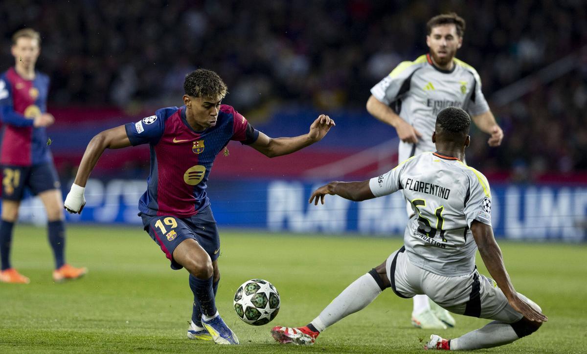 Lamine Yamal contra el Benfica
