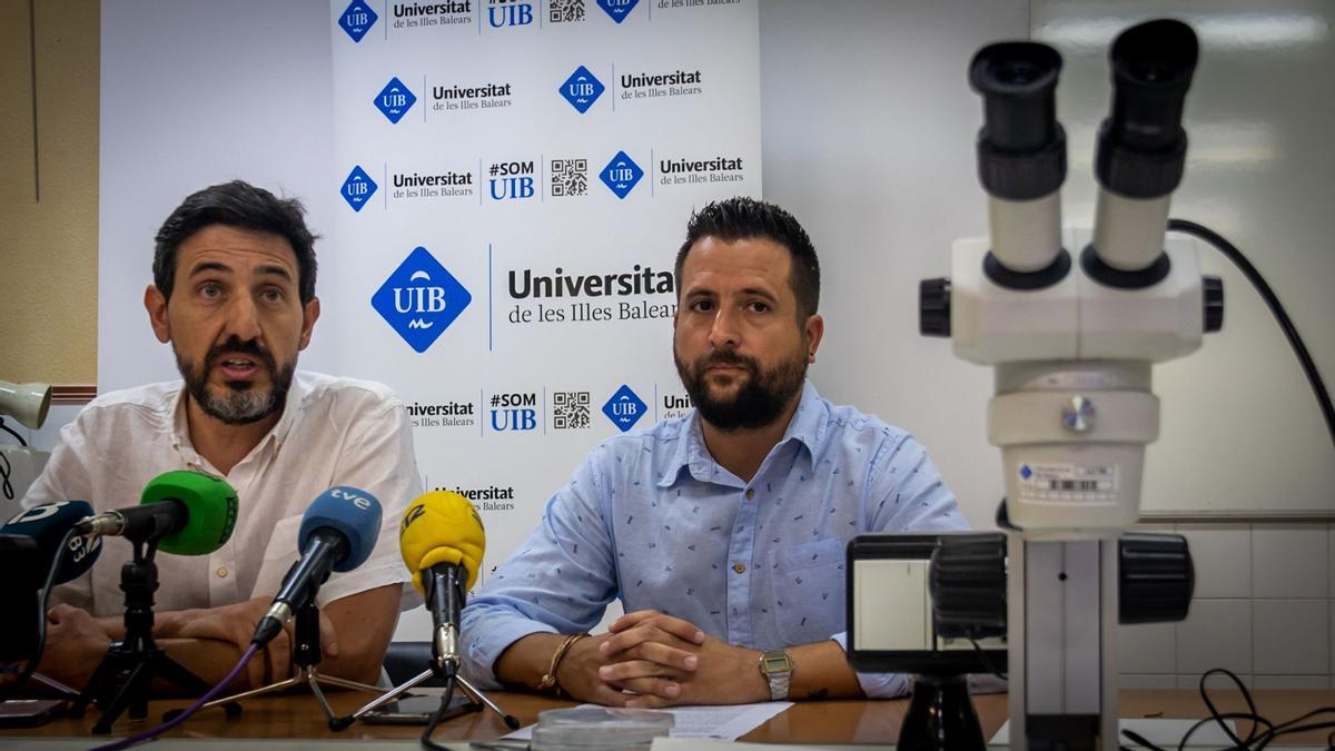 Miguel Ángel Miranda y Carlos Barceló, del grupo de investigación en Zoología Aplicada y de la Conservación de la UIB