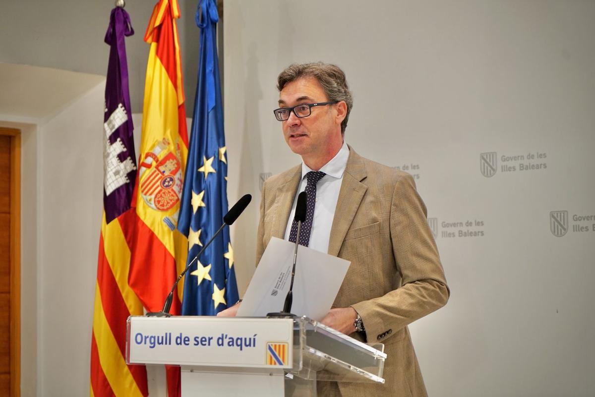 El portavoz del Govern, Antoni Costa, esta mañana en rueda de prensa posterior al Consell de Govern