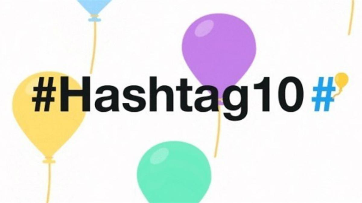 Imagen con la que Twitter celebra los 10 años del primer 'hashtag'