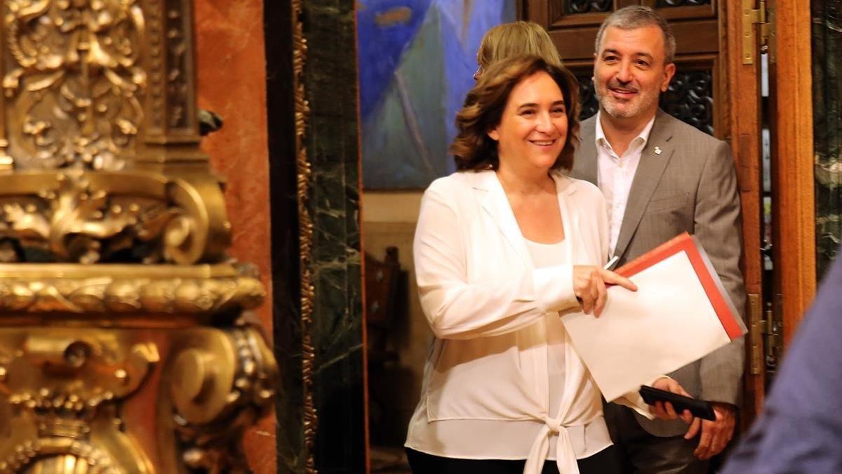 La alcaldesa de Barcelona, Ada Colau, y su socio de gobierno, el socialista Jaume Collboni, el pasado 23 de julio.