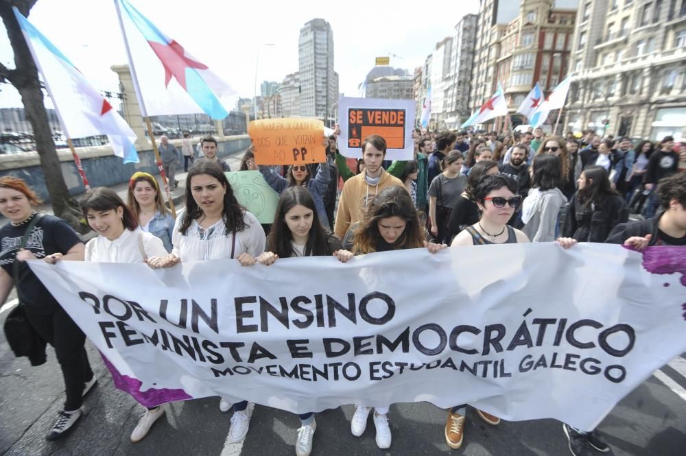 Manifestación de estudiantes en A Coruña