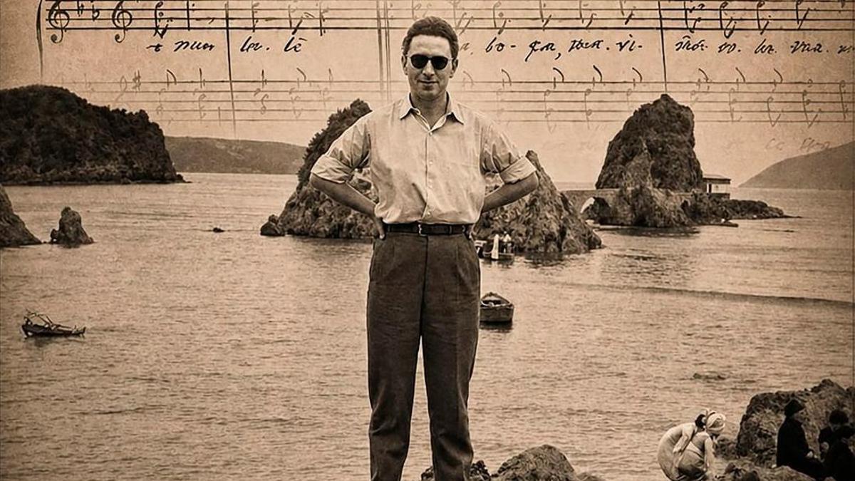 Fotografía de José Travieso sobre a partitura da popular obra musical.