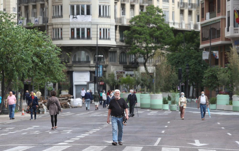 Primer fin de semana desde la peatonalización completa de la Plaza del Ayuntamiento.