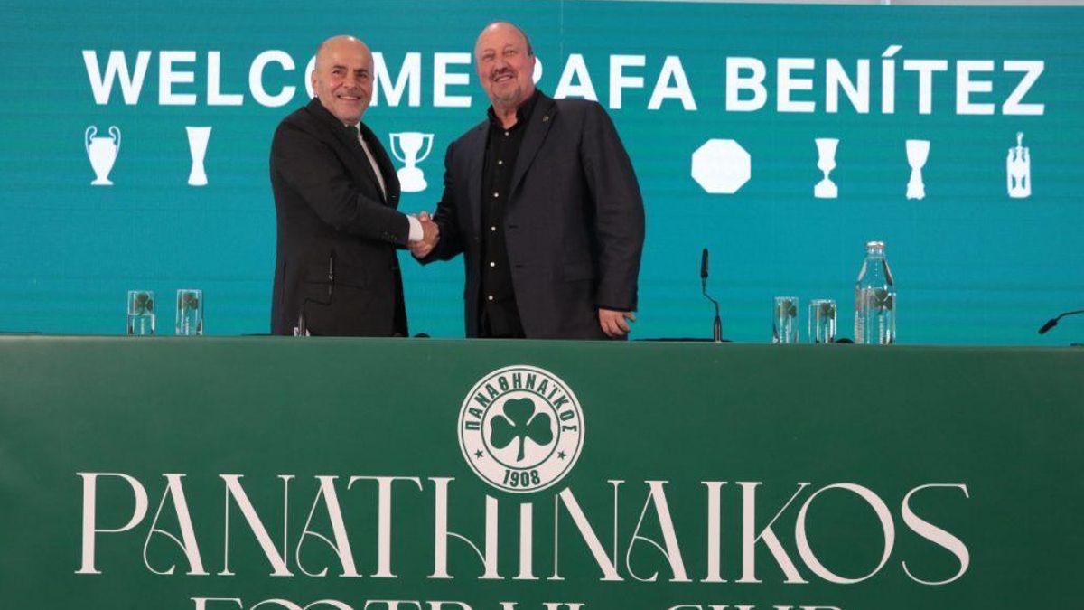 Rafa Benítez con el Panathinaikos