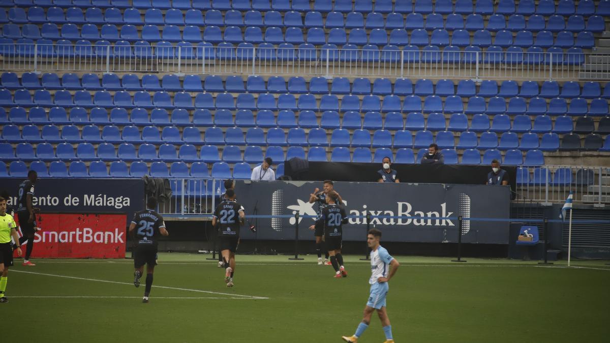 Partido de la Liga Smartbank entre el Málaga CF y el Almería