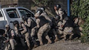 Archivo - Grupo de policias haitianos.