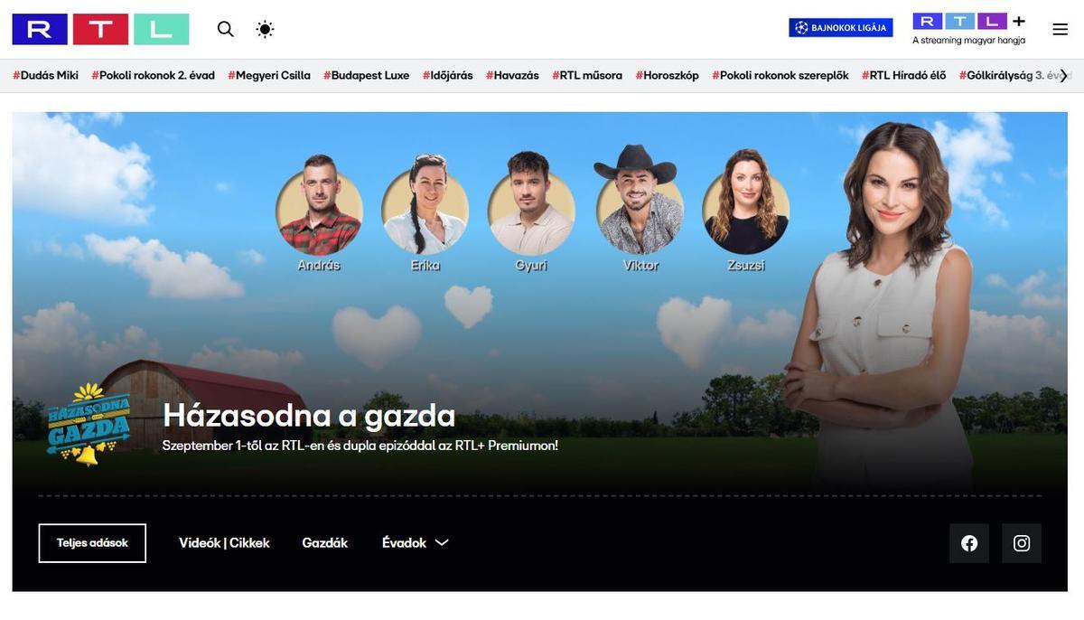 Programa de la televisión húngara RTL "Házasodna a gazda", donde granjeros buscan esposas