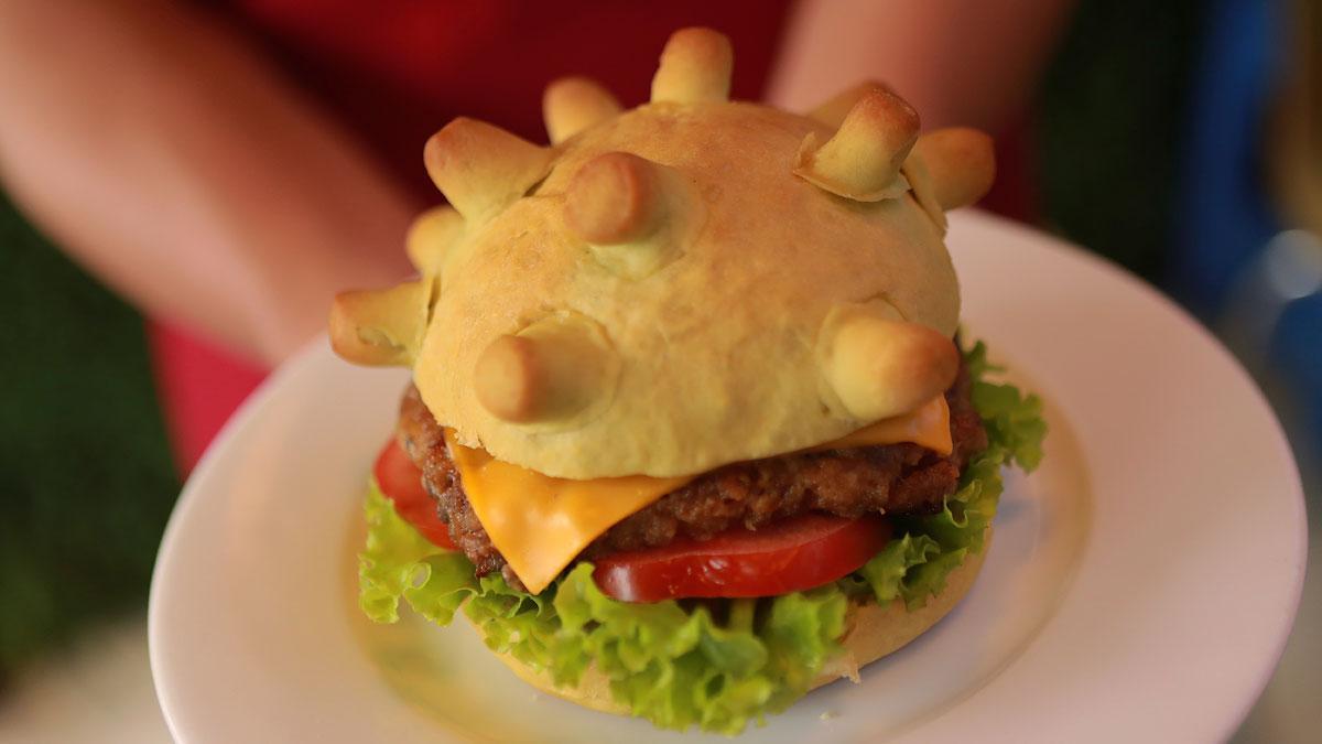 Hamburguesas con forma de coronavirus