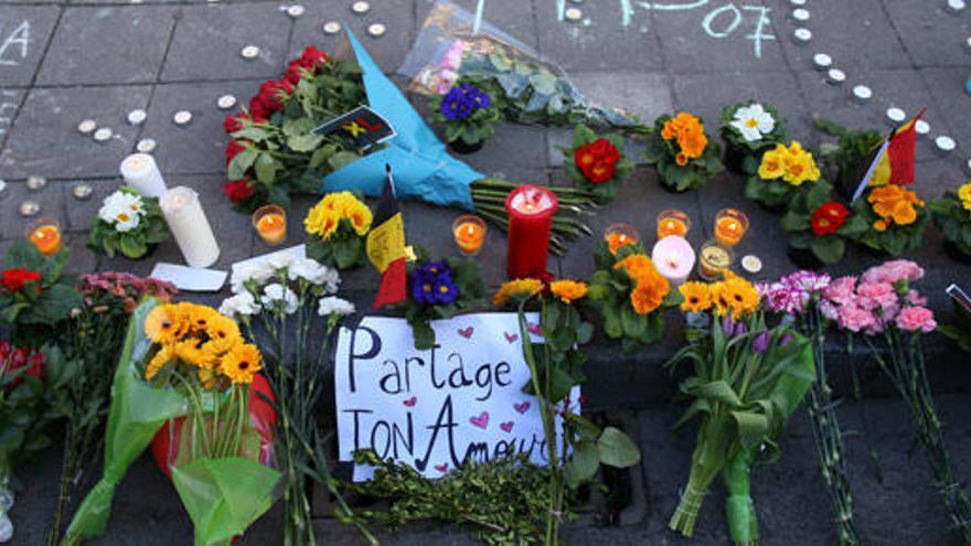 Homenaje en Bruselas a las víctimas de los atentados.