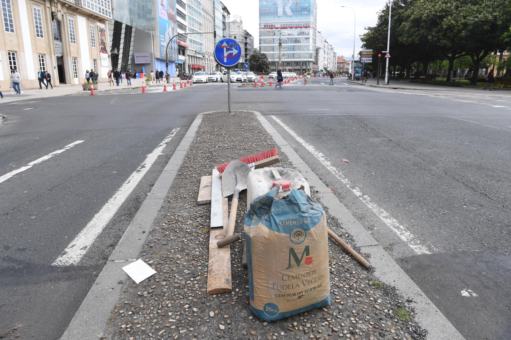 Obras de peatonalización en los Cantones