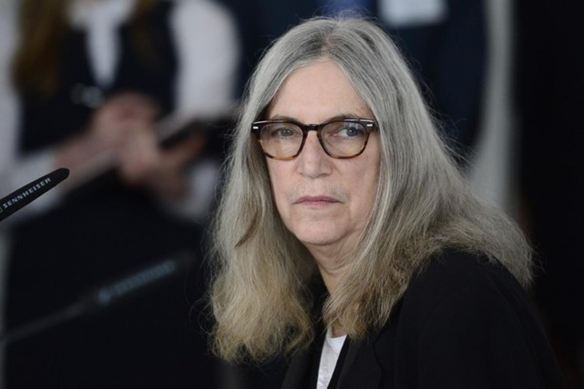 Patti Smith, durant una roda de premsa el 21 de maig a Berlín.