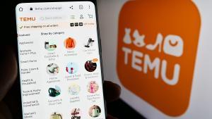 Una pantalla de móvil con la app de Temu.