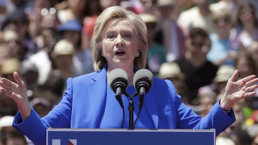 Hillary Clinton, durante su mitin en Nueva York.