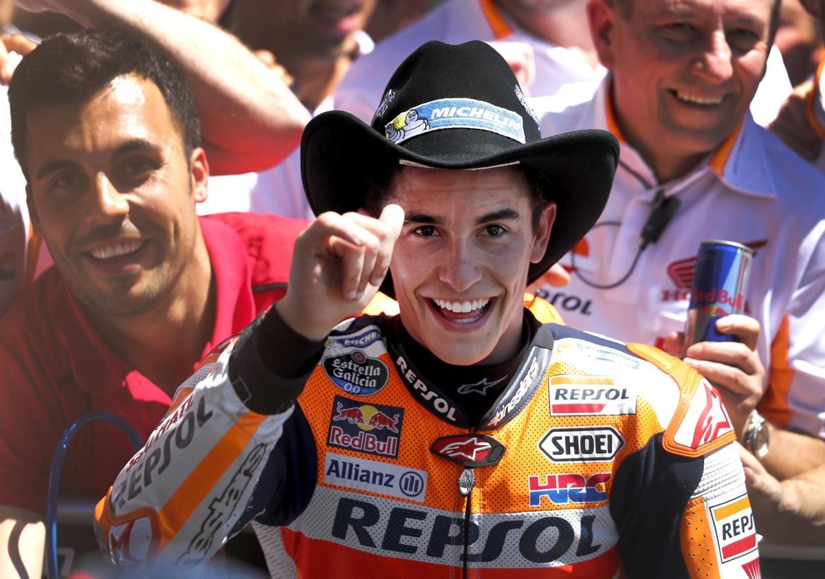 Marc Márquez celebra su triunfo en el Gran Premio de Las Américas en 2017.
