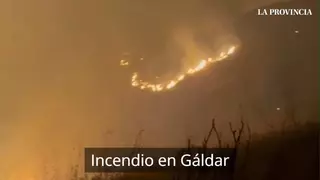 Estabilizado un incendio declarado de madrugada en Gáldar
