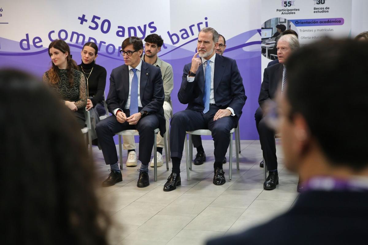 LHOSPITALET DE LLOBREGAT 03/02/2025  Barcelona. El Rey presidirá  el Princesa de Girona CongresFest, acto central del Tour del talent en el Hospitalet de Llobregat. Se ha entregado el Premi Princesa de Girona Social 2025. La Fundació presentará, el nuevo programa Preparats, llestos, IA, en la foto visita del Rey a la Fundació Itaca   FOTO de ELISENDA PONS