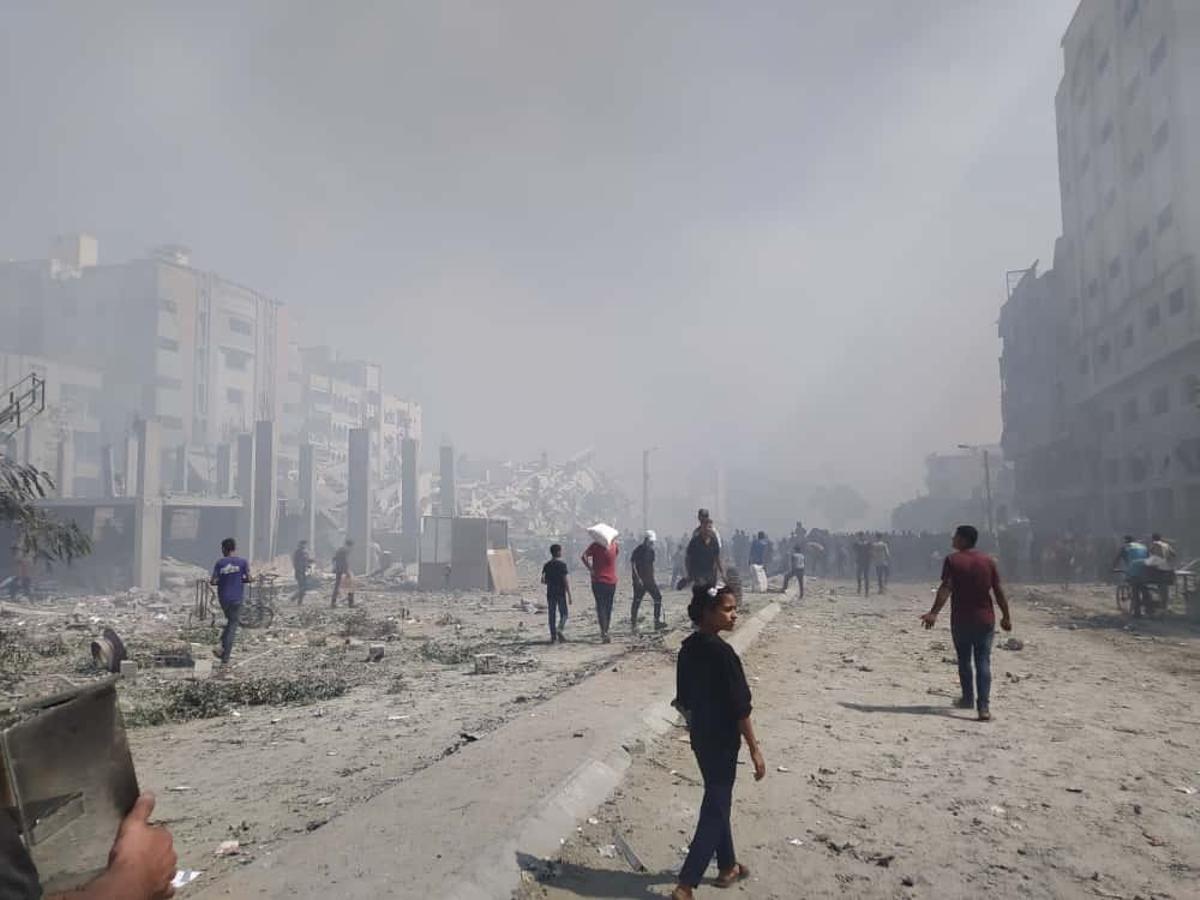 Imagen de archivo de bombardeos israelíes contra la ciudad de Gaza