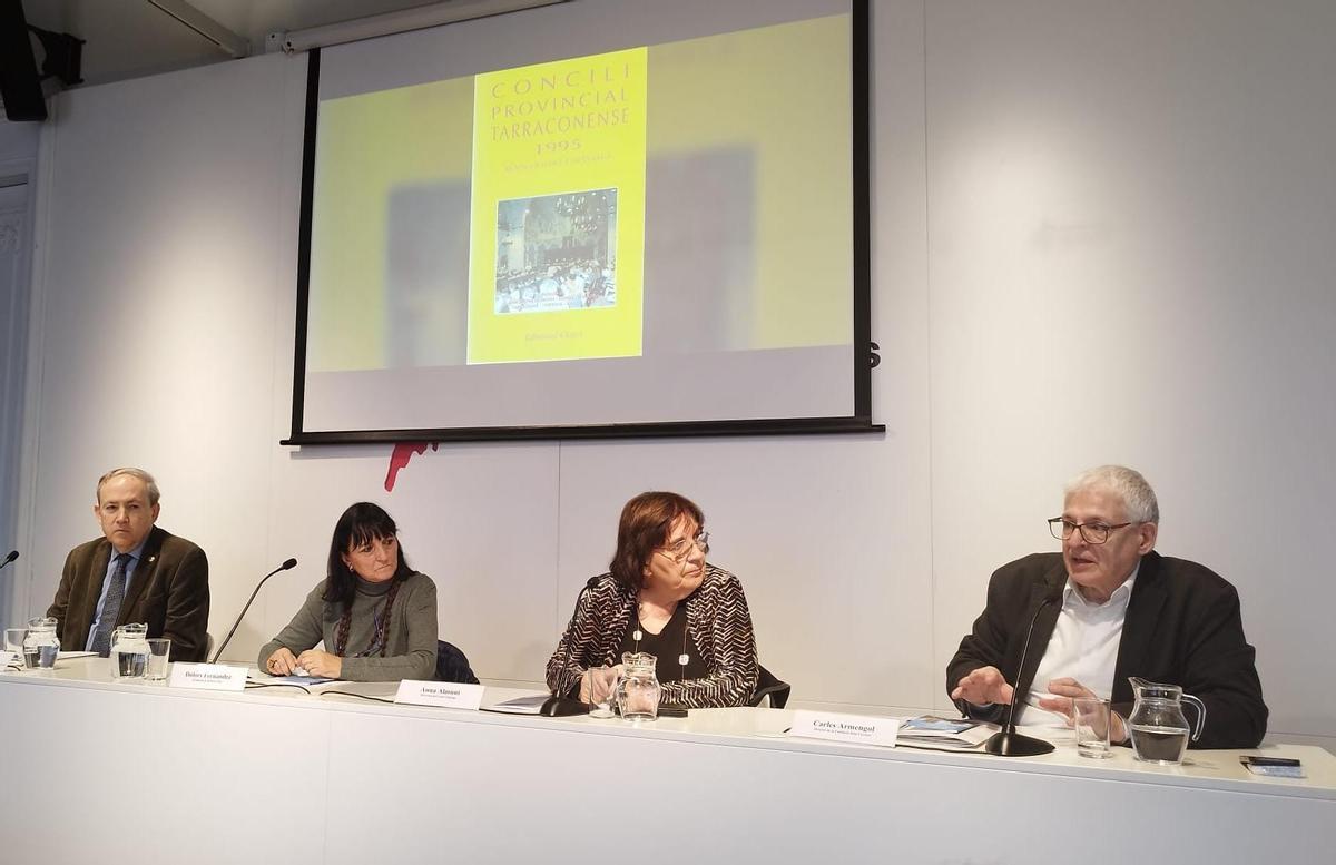 Los responsables de cuatro de las entidades fundadores de la Xarxa d'Entitats Cristianes de Catalunya, este jueves