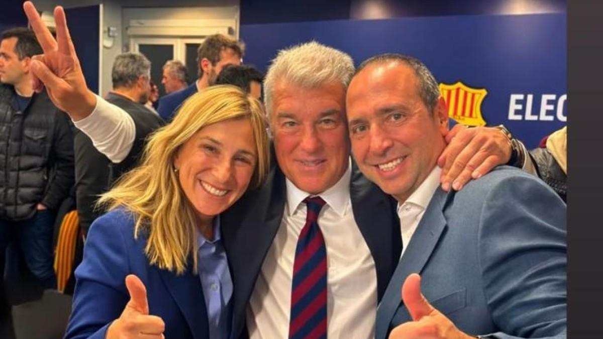 ¡Laporta en extasis tras su victoria en el primer sondeo!