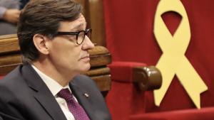 El president de la Generalitat, Salvador Illa, en el Parlament este miércoles