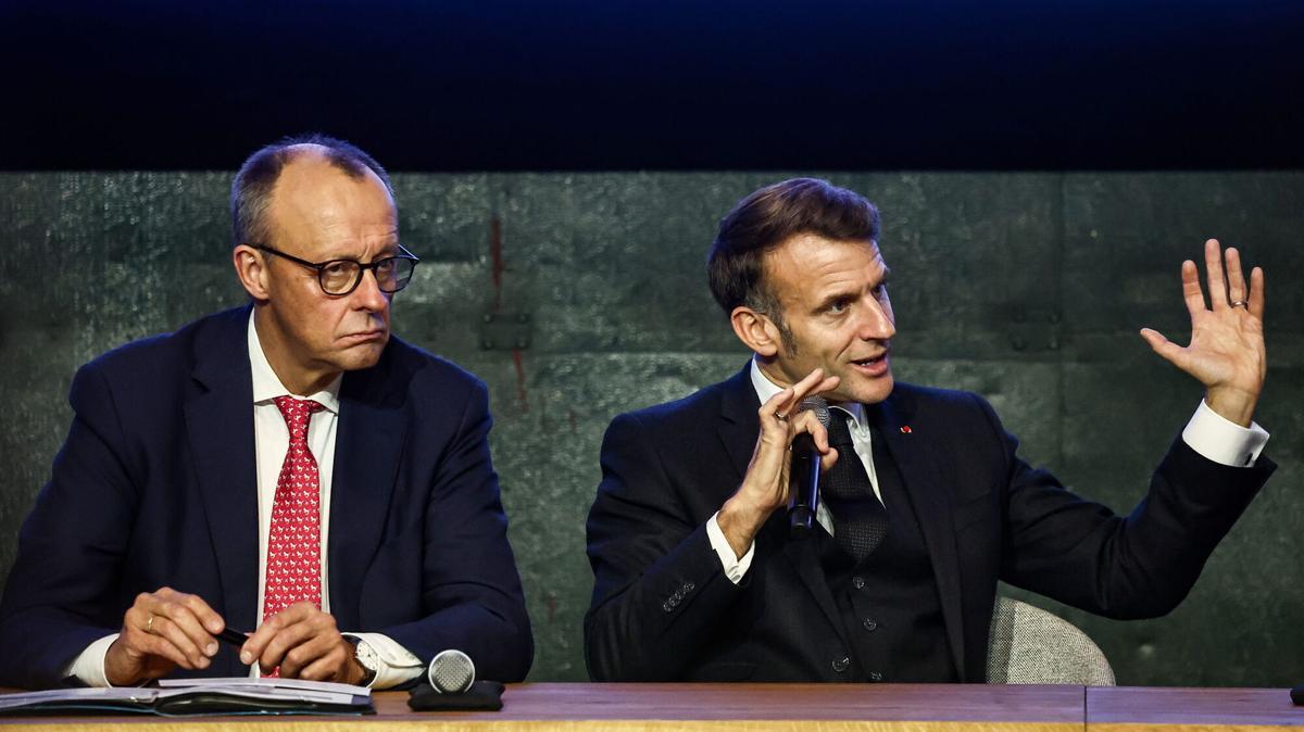 El canciller alemán, Friedrich Merz, y el presidente francés, Emmanuel Macron, este martes durante la Cumbre de Soberanía Digital Europea en Berlín.